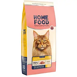 Сухий корм для стерилізованих котів Home Food для великих порід телятина з лососем та в'яленими томатами 10 кг