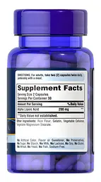 Альфа-ліпоєва кислота Puritan's Pride Alpha Lipoic Acid 100 mg 60 капсул - мініатюра 2
