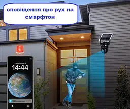 Вулична 4G камера LS VISION CS5-4G сонячна панель з 2 лінзами  сонячна панель зарядки акумулятор 6000мАг  PIR сенсор руху - мініатюра 3