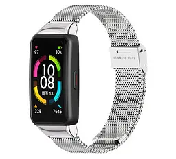 Міланський металевий ремінець Mijobs для фітнес браслета Huawei Honor Band 6 Silver - мініатюра 2