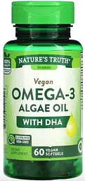 Омега-3 з олії з водоростей з ДГК Nature's Truth Vegan Omega-3 Algae Oil 60 вег гел капс