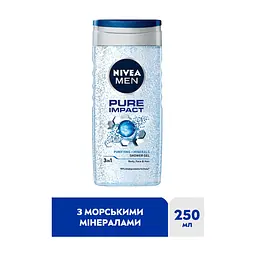 Гель для душу Nivea MEN PURE IMPACT Shower Gel 250 мл (4006000009360) - мініатюра 4