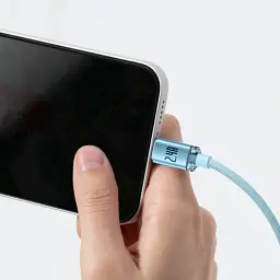 Дата кабель USB 2.0 AM to Lightning 2.0m 2.4A sky blue Baseus (CAJY001203) - мініатюра 6