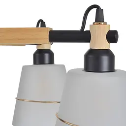 Люстра Brille стельова дерев'яна E27 60W BG (BL-589C/5) - мініатюра 5
