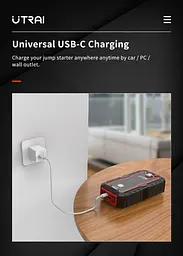 Пуско Зарядний Пристрій 2000А 12В Jump Starter UTRAI Jstar One Пусковий пристрій Джамп Стартер Бустер Авто - мініатюра 8