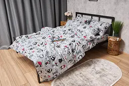 Комплект постільної білизни Moon&Star Бязь Gold Люкс Owls Gray King Size 220x240 наволочки 4х50х70 - мініатюра 7