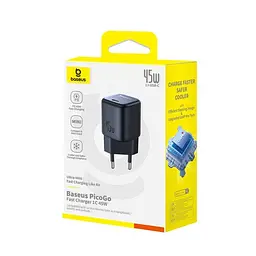 Мережевий зарядний пристрій Baseus PicoGo GaN Fast Charger 1C 45W чорний P10176800123-00 - мініатюра 5