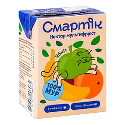 Мультифрукт Смартік з м'якоттю та цукром, гомогенізований та стерилізований, 200 мл (1999664) - мініатюра 2