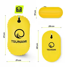 Буй для плавання TSUNAMI Basic надувний Yellow (P-5907739316806) - мініатюра 8