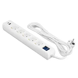 Сітковий фільтр 2E 5хSchuko, 1 х USB, 1 x USB-C, 3 м (2E-SP515M3USBWH) - мініатюра 6