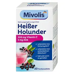 Гарячий напій від застуди з бузини Mivolis Heißer Holunder, порційні палички, 20 шт, 100 г