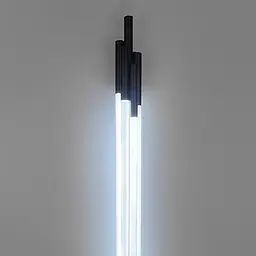 Чорний трубчастий стіновий LED світильник у корпусі 130 см Line F Арт. WJ351/1300 BK - мініатюра 5