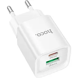 Зарядний пристрій HOCO C147A Charm 1xUSB-C PD20W + 1xUSB QC3.0 White (6942007630276) - мініатюра 10