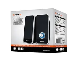 Колонки 2.0 S-80 Black 2 x 3 Вт REAL-EL teh0021047 - мініатюра 4