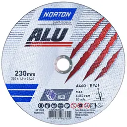 Диск відрізний по алюмінію NORTON-Alu A46N Ø= 230/22.2 мм (66252839271)