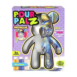 Pour Palz Набір для творчості Флюїд Арт - Ведмедик "Металевий синій" S3 Metallic ToyMonster Art.GS-G25022