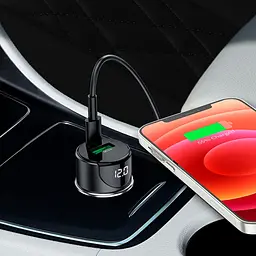 Автомобільний зарядний пристрій Hoco Z42 1 USB + Type-C PD20W +QC3.0 Black - мініатюра 2