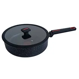 Сковорода Gusto INSTINCT глибока з кришкою та термоіндикатором 28 см чорна GT-2901-28