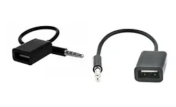 Перехідник Audio USB для iPod Shuffle Jack TRRS M USB AF, чорний