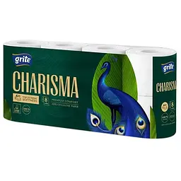 Туалетний папір Grite Charisma 4 шари 8 рулонів (4770023348828/4770023000344)