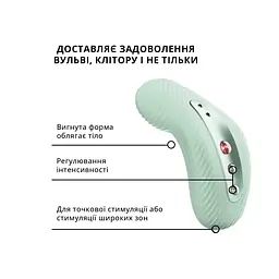 Накладний вібратор Fun Factory LAYA III sage green, ефект постукування пальцем - мініатюра 8