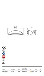 Бра вуличне PALMA AP LED 18W IP54 DG 3000K (5.1.2) Redo 90235 - мініатюра 3