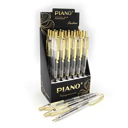 Ручка масляна Piano Fashion, 0.7 мм, чорна, 24 шт.