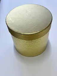 Набір круглих подарункових коробок 3 шт золоті коробки для квітів та подарунків - мініатюра 2
