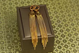 Сережки Xuping Jewelry підвіски позначки Сім променів 9 см золотисті