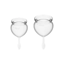 Satisfyer Feel Good - набір менструальних чаш, 15 мл і 20 мл (прозорий)