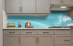 Кухонний фартух Легкість кульбаби вінілова для кухні 65х250 см рослини Блакитний Happy Pocket Z184233 - мініатюра 2
