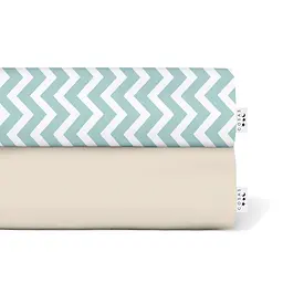 Набір простирадло полуторне 155х240 BEIGE / MINT ZIGZAG COSAS (4822052056998)