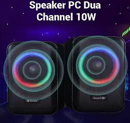 Компьютерные колонки Kisonli X20 Bluetooth, 20W, USB, RGB light, Black - мініатюра 4