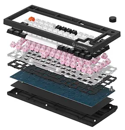 Клавіатура GamePro MK160 V2 Warden QLAB Sakura Black (MK160-V2-B-QS) U1 - мініатюра 6