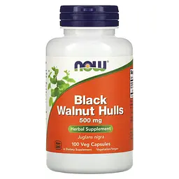 NOW Шкаралупа Чорного Горіха, Black Walnut Hulls - 100 капсул