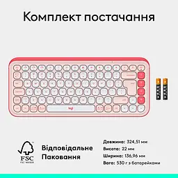 Клавіатура Logitech POP Icon Keys Bluetooth UA Rose (920-013073) [120870] - мініатюра 13