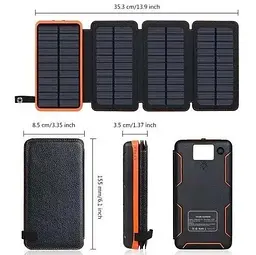 Портативна батарея Power Bank 25000mAh + Solare S025 сонячний заряд - мініатюра 2