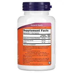 Фосфатидилсерин Now Foods Phosphatidyl Serine 100 мг 120 вегетаріанських капсул - мініатюра 2