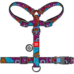 Шлея для собак WAUDOG Nylon з QR паспортом анатомічна H-подібна "Літо" S (5616) - мініатюра 2