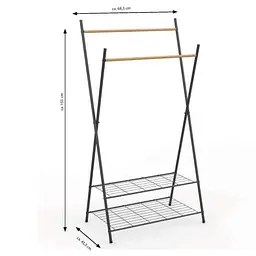 Стійка для одягу Casa Si Garment Rack Bamboo Black (CS92309W04), чорний - мініатюра 5