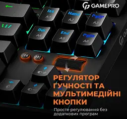 Клавіатура ігрова механічна GamePro GPMK-18 Red Swich Hot-Swap TKL RGB Black - мініатюра 6