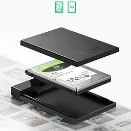 Зовнішня кишеня для 2.5" HDD/SSD Ugreen USB 3.1 US221 Black - мініатюра 3