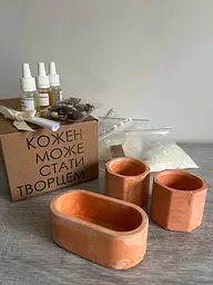 Подарунковий набір для створеня 3х свічок помаранчевий Hand Made