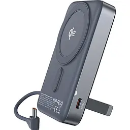 Зовнішній акумулятор Choetech Magnetic Wireless B758 10000mAh 35W Grey [156581] - мініатюра 2
