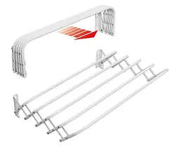 Сушарка для білизни настінна Casa Si Towel Flex 4 White (CS92195X10) (DAS302384) - мініатюра 2