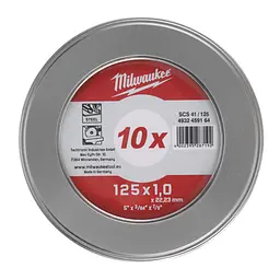 Диск відрізний для металу MILWAUKEE, SCS 41/125х1,5 PRO+, діаметр 125мм, (10шт) металевий футляр