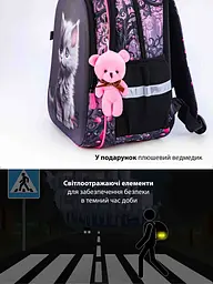 Шкільний рюкзак з ортопедичною спинкою School Standard для дівчинки 475 гр 17,5 літрів Сірий з рожевим - мініатюра 7
