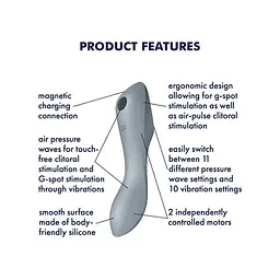 Вакуумний стимулятор клітора з вібрацією Satisfyer Curvy Trinity 3 сірий - мініатюра 3