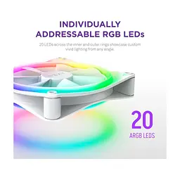 Кулер до корпусу NZXT F140RGB Duo (RF-D14DF-W1) - мініатюра 2