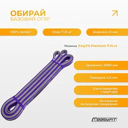 Двошарова резинка для підтягування EasyFit Premium 7-15 кг - мініатюра 3
